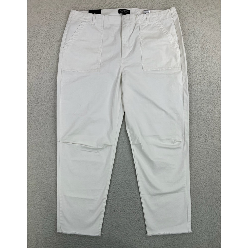 Banana Republic Pants Womens 18 White Girlfriend Chino Ankle Stretch Relaxed